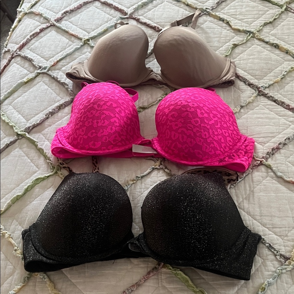 Victoria's Secret Bra Set - Pink, Black, and Tan